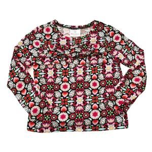 Hanna Andersson 100% Cotton Floral Ruffled Top 120